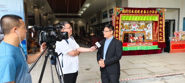 6月26日上午，2023台湾青年潮汕文化体验营暨汕台特色产业民俗文化交流活动启动仪式。台湾中国统一同学会会长张立齐接受采访